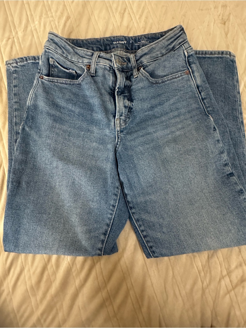 Old Navy Medium Blue Straight-Leg Women's Jeans